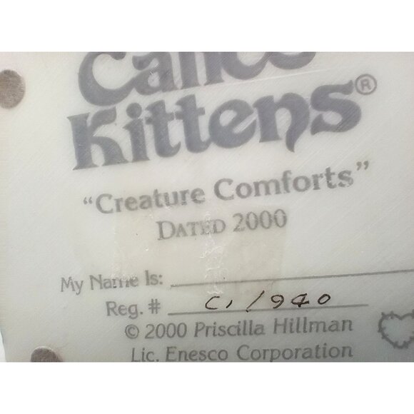 Calico Kittens Creature Comforts 2000 Vintage Enesco Figurine 720755 2.5 Inches - Picture 13 of 14